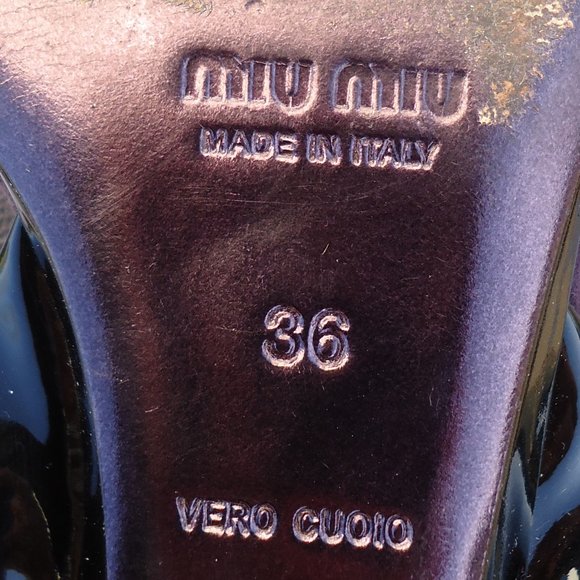 SIZE EU 6. Miu Miu suede and patent leather slingback sandals shoes. - Picture 10 of 16